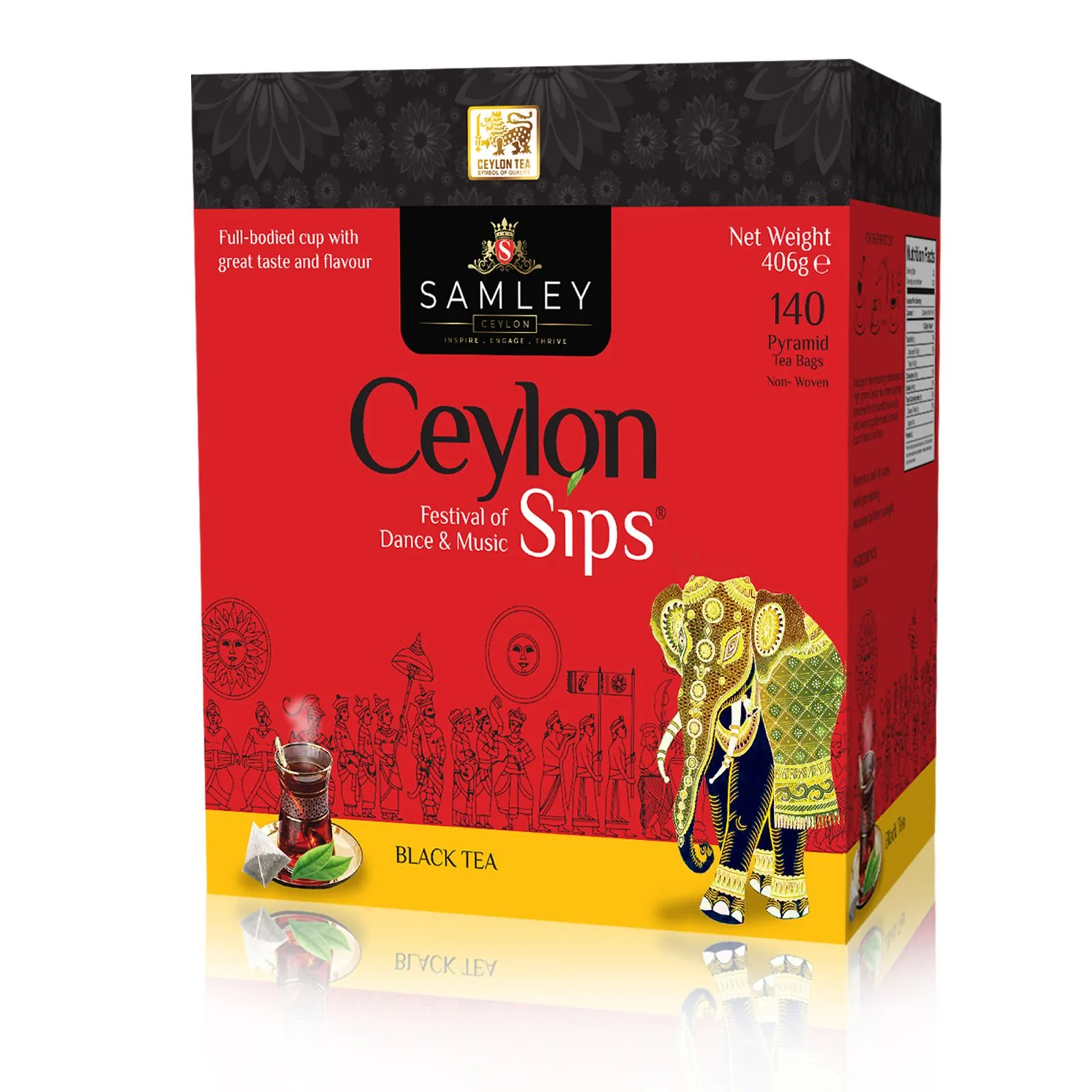 Black tea -Ceylon Sips 140 Pot Tea Bags (406g)